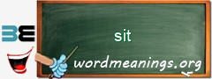 WordMeaning blackboard for sit